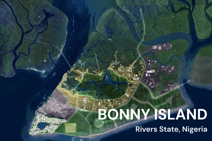 Bonny Island on the map of Nigeria